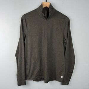 Vuori Men’s Ease Performance 1/2 zip Long Sleeve Heather Grey Size Small